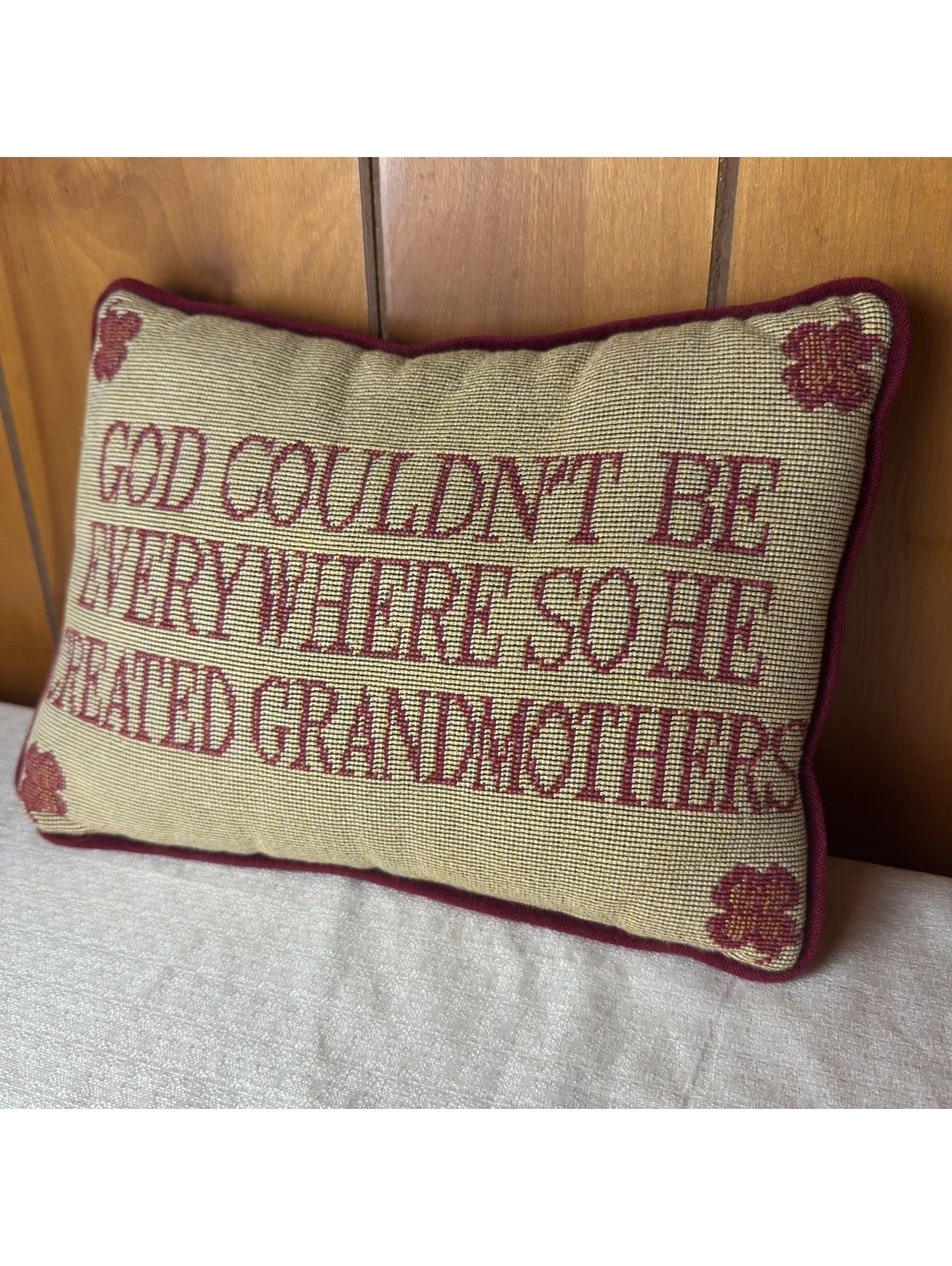 Grandmother Tapestry Accent Pillow God Couldn’t Be Everywhere Grandma Gift 12x7